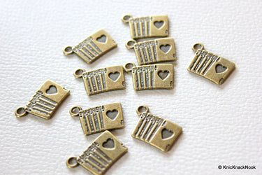 11 x Zinc Alloy Bronze Playing Cards Charm Pendants